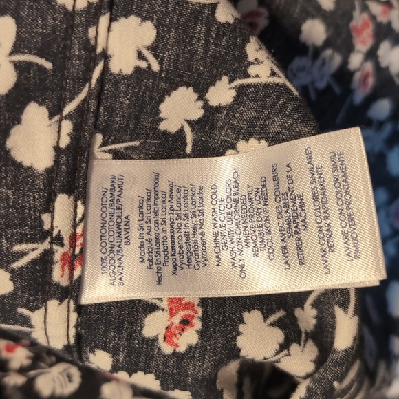 Chaps Shirt Women 0X Black Floral Non Iron Long Sleeve Button Down Top - Picture 12 of 14